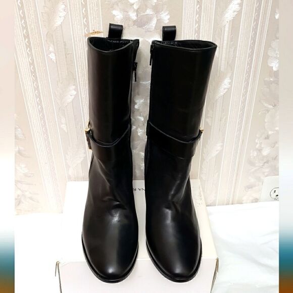 Napoleoni Genuine Leather Ankle Heels Buckle Boots Size 42 or US 11 - Picture 4 of 8